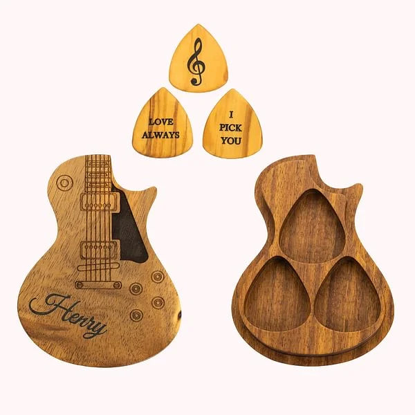 Personalised Wooden Guitar with Storage Case Engraved