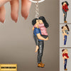 Couple Kissing - Cadeau pour les couples - Porte-clés acrylique personnalisé