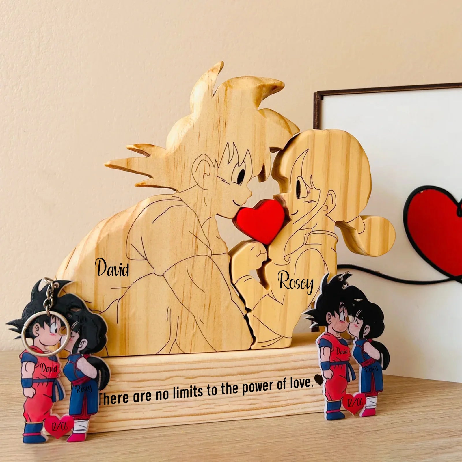 Couple - Cartoon Cute Character - Personalized Wooden Puzzle